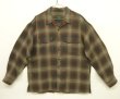 画像1: 90'S J.CREW 旧タグ レーヨン 長袖 オープンカラーシャツ オンブレチェック (VINTAGE)