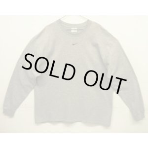 画像: 00'S NIKE 銀タグ SWOOSHセンターロゴ刺繍 長袖 Tシャツ グレー (VINTAGE)