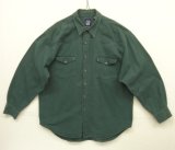 画像: 90'S GAP 旧タグ ツイル 長袖 ウエスタンシャツ ダークグリーン (VINTAGE)