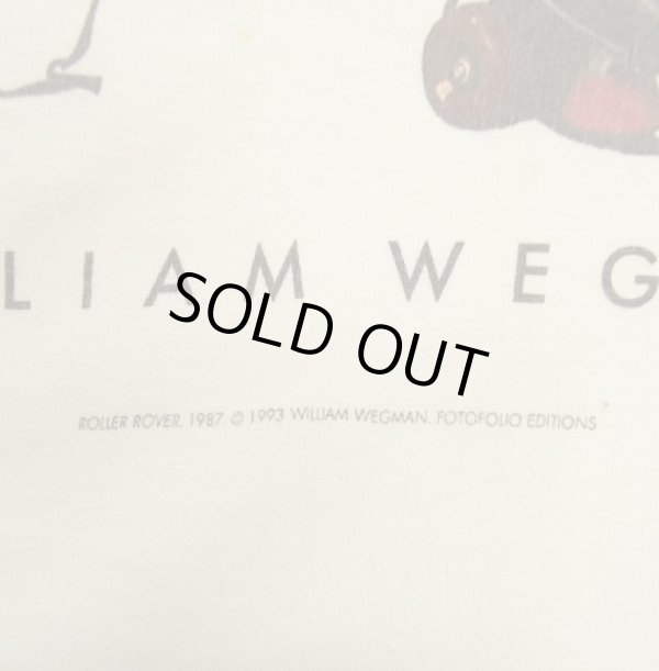 画像4: 90'S WILLIAM WEGMAN "ROLLER ROVER" FOTOFOLIO製 シングルステッチ 半袖 Tシャツ ホワイト USA製 (VINTAGE)