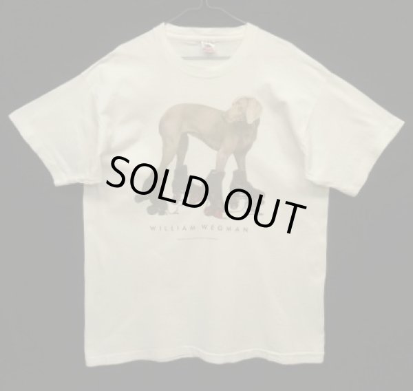 画像1: 90'S WILLIAM WEGMAN "ROLLER ROVER" FOTOFOLIO製 シングルステッチ 半袖 Tシャツ ホワイト USA製 (VINTAGE)