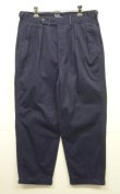 画像1: 90'S RALPH LAUREN アジャスター付き ツープリーツ チノパンツ ネイビー USA製 (VINTAGE)