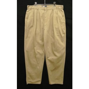 画像: 90'S RALPH LAUREN "ボックスロゴ" ツープリーツ チノパンツ タン (VINTAGE)
