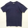 画像1: 90'S RALPH LAUREN シングルステッチ 耳付きポケット 半袖 Tシャツ ネイビー USA製 (VINTAGE)