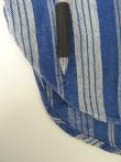 画像6: 90'S RRL 初期 三ツ星タグ コットン/リネン マチ付き バンドカラーシャツ インディゴストライプ (VINTAGE)
