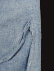画像3: 90'S RRL 初期 三ツ星タグ シャンブレー マチ付き バンドカラーシャツ ブルー (VINTAGE)
