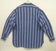 画像5: 90'S RRL 初期 三ツ星タグ コットン/リネン マチ付き バンドカラーシャツ インディゴストライプ (VINTAGE)