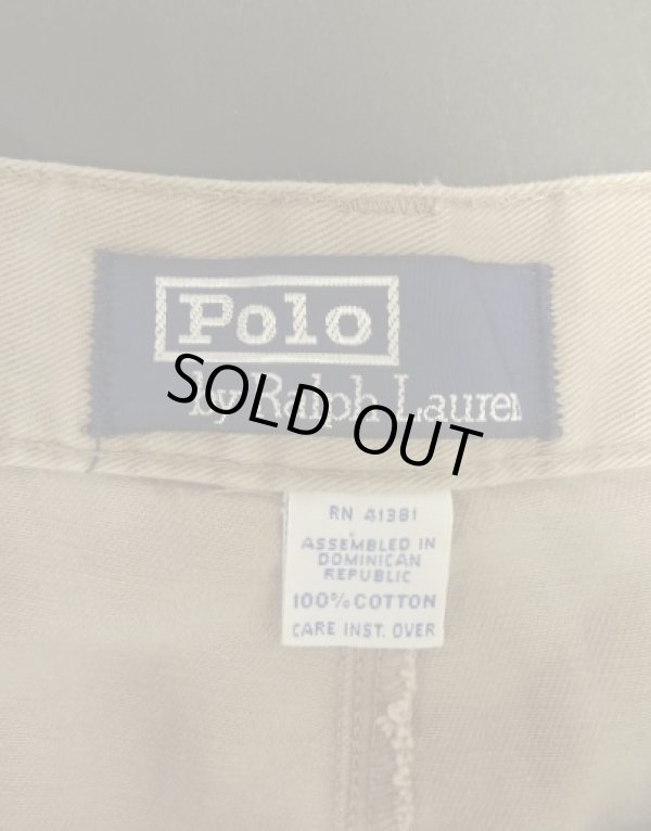 画像2: 90'S RALPH LAUREN "ボックスロゴ" ツープリーツ チノパンツ タン (VINTAGE)