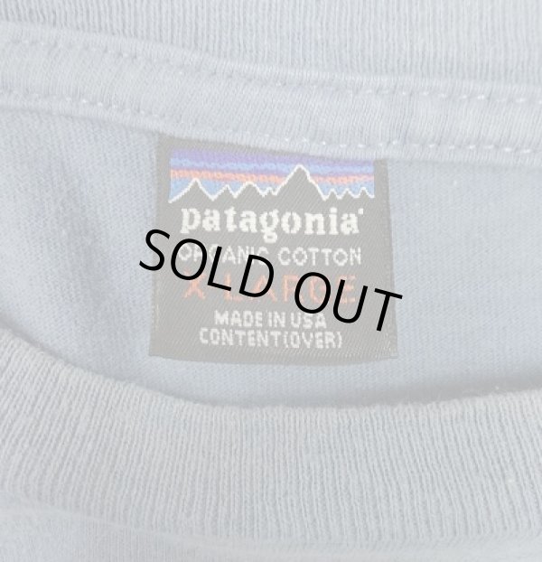 画像2: 90'S PATAGONIA 黒タグ 両面プリント 半袖 Tシャツ フェードブルー USA製 (VINTAGE)