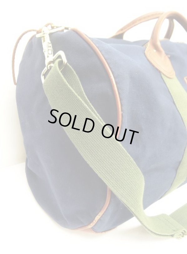 画像4: 80'S LL Bean キャンバス/レザー ダッフルバッグ ネイビー/オリーブ USA製 (VINTAGE)