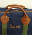 画像3: 80'S LL Bean キャンバス/レザー ダッフルバッグ ネイビー/オリーブ USA製 (VINTAGE)