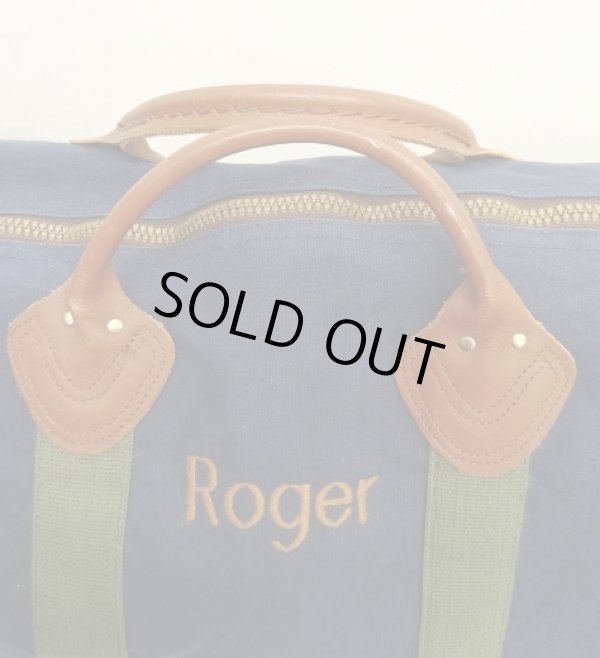 画像3: 80'S LL Bean キャンバス/レザー ダッフルバッグ ネイビー/オリーブ USA製 (VINTAGE)