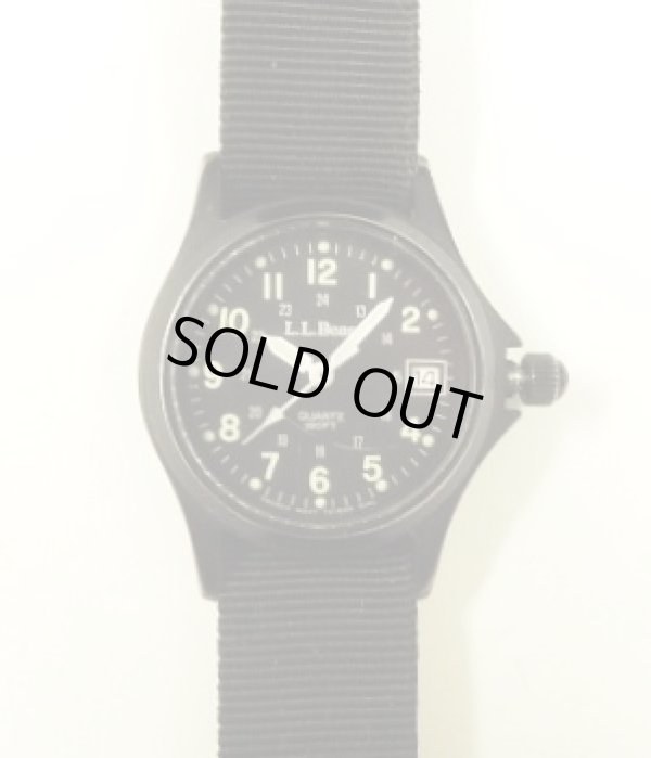 画像1: LL Bean カレンダー付き フィールドウォッチ 時計 オールブラック フランス製 (VINTAGE)