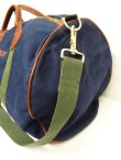 画像5: 80'S LL Bean キャンバス/レザー ダッフルバッグ ネイビー/オリーブ USA製 (VINTAGE)