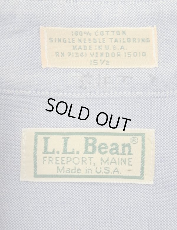 画像2: 80'S LL Bean オックスフォード 半袖 BDシャツ ブルー USA製 (VINTAGE)