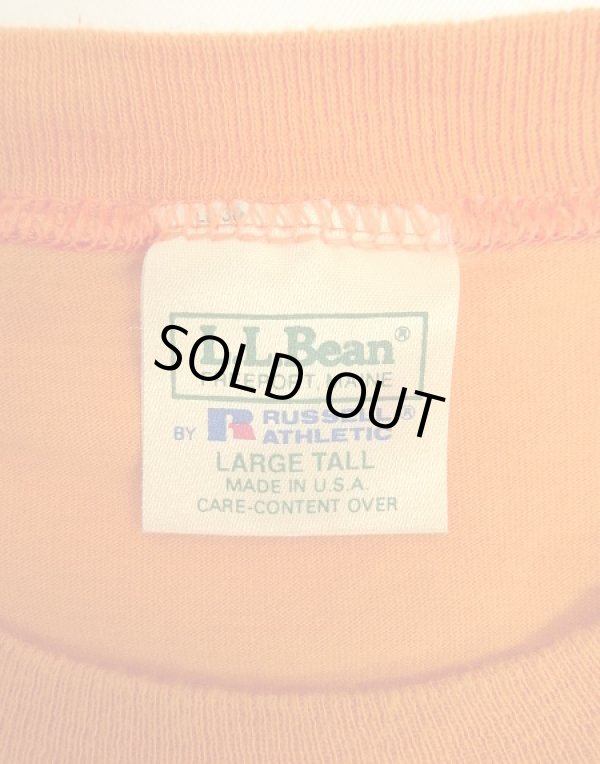 画像2: 90'S LL Bean x RUSSELL ATHLETIC ポケット付き 半袖 Tシャツ オレンジ USA製 (VINTAGE)
