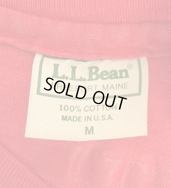 画像2: 80'S LL Bean "筆記体ロゴ" シングルステッチ 半袖 Tシャツ レッド USA製 (VINTAGE)