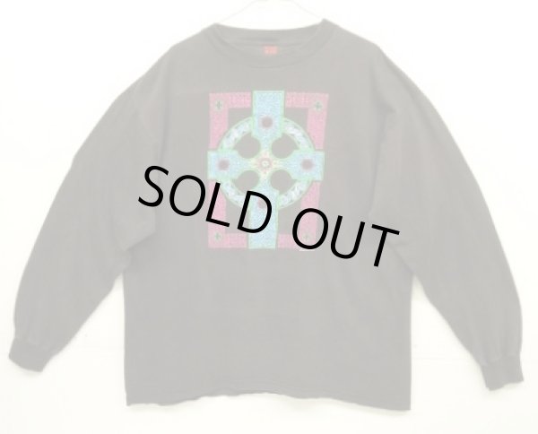画像1: 90'S FASHION VICTIM "COURTNEY DAVIS" 長袖 Tシャツ フェードブラック USA製 (VINTAGE)