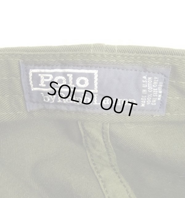 画像6: 90'S RALPH LAUREN ロゴ刺繍 ベースボールキャップ オリーブ USA製 (VINTAGE)