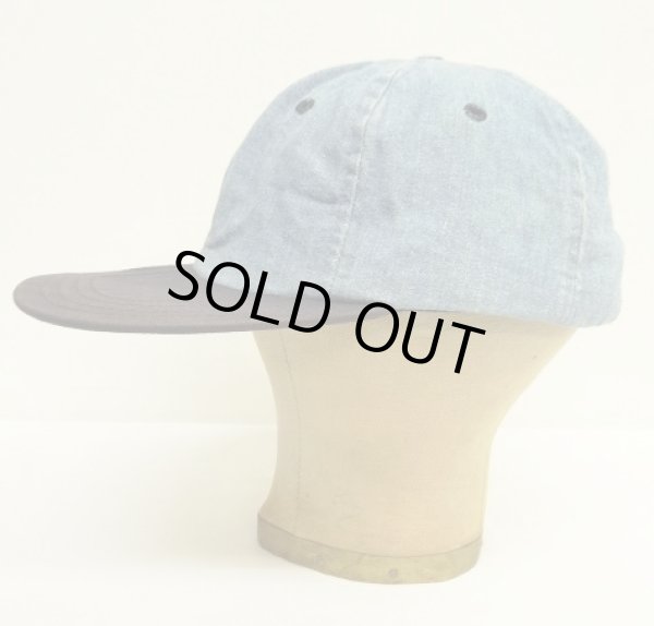 画像3: 90'S RALPH LAUREN "POLO SPORT" ロゴ刺繍 デニム ベースボールキャップ ツートンカラー USA製 (VINTAGE)