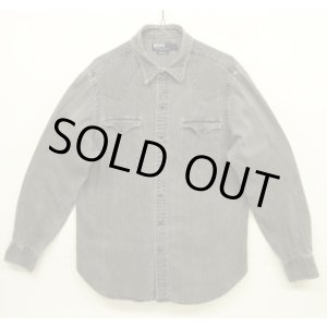 画像: 90'S RALPH LAUREN "WESTERN" デニム 長袖 ウエスタンシャツ ブラック (VINTAGE)
