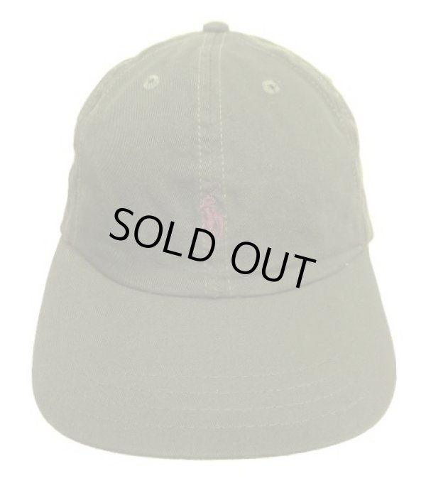 画像2: 90'S RALPH LAUREN ロゴ刺繍 ベースボールキャップ オリーブ USA製 (VINTAGE)