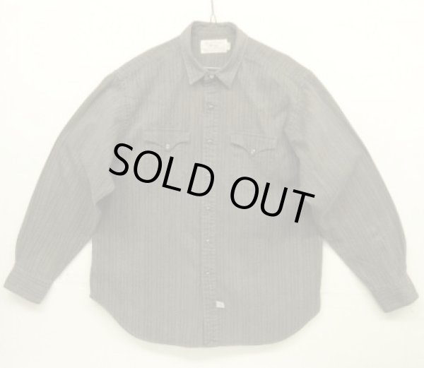 画像1: 80'S RALPH LAUREN "白タグ" ブラックシャンブレー ウエスタンシャツ ストライプ (VINTAGE)