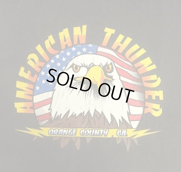 画像7: 90'S AMERICAN THUNDER 両袖＆両面プリント 長袖 Tシャツ ブラック (VINTAGE)