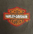画像3: 90'S HARLEY DAVIDSON 両面ロゴ刺繍 モックネック 長袖 Tシャツ ブラック (VINTAGE)