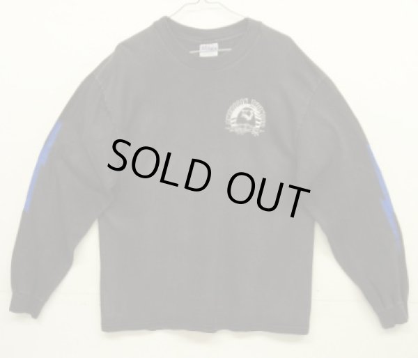 画像1: 90'S AMERICAN THUNDER 両袖＆両面プリント 長袖 Tシャツ ブラック (VINTAGE)