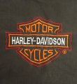 画像5: 90'S HARLEY DAVIDSON 両面ロゴ刺繍 モックネック 長袖 Tシャツ ブラック (VINTAGE)
