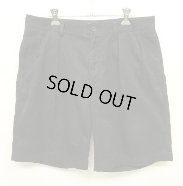 画像1: 90'S RALPH LAUREN "TYLER SHORT" ツープリーツ チノショーツ ブラック (VINTAGE)