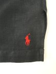 画像3: 90'S RALPH LAUREN シルク/リネン 裾ロゴ 半袖 オープンカラーシャツ ブラック (VINTAGE)