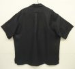画像4: 90'S RALPH LAUREN シルク/リネン 裾ロゴ 半袖 オープンカラーシャツ ブラック (VINTAGE)