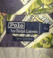 画像2: 90'S RALPH LAUREN コットン 半袖 オープンカラーシャツ ネイビー/ポストカード柄 (VINTAGE)