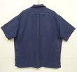 画像4: 90'S RALPH LAUREN シルク/リネン 裾ロゴ 半袖 オープンカラーシャツ ネイビー (VINTAGE)