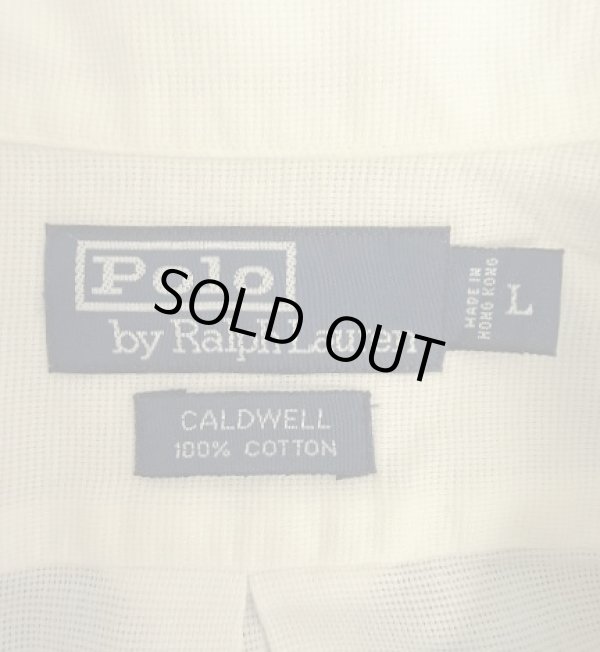 画像2: 90'S RALPH LAUREN "CALDWELL" コットン 裾ロゴ 半袖 オープンカラーシャツ ホワイト (VINTAGE)