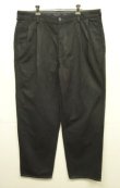 画像1: 90'S RALPH LAUREN "HAMMOND PANT" ツープリーツ チノパンツ 後染めブラック (VINTAGE)