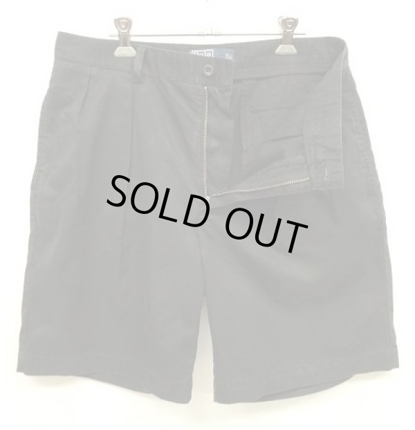 画像3: 90'S RALPH LAUREN "TYLER SHORT" ツープリーツ チノショーツ ブラック (VINTAGE)