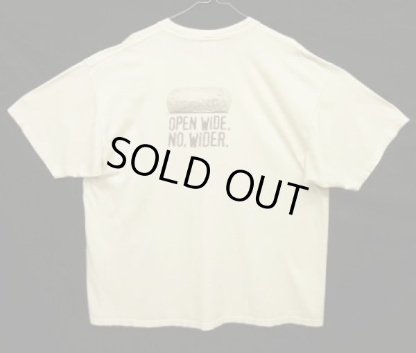 画像1: CHIPOTLE "OPEN WIDE.NO,WIDER" 両面プリント 半袖Tシャツ ホワイト (USED)