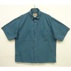 画像: 80'S BANANA REPUBLIC 旧タグ コットン 半袖 ボックスシャツ ブルー (VINTAGE)