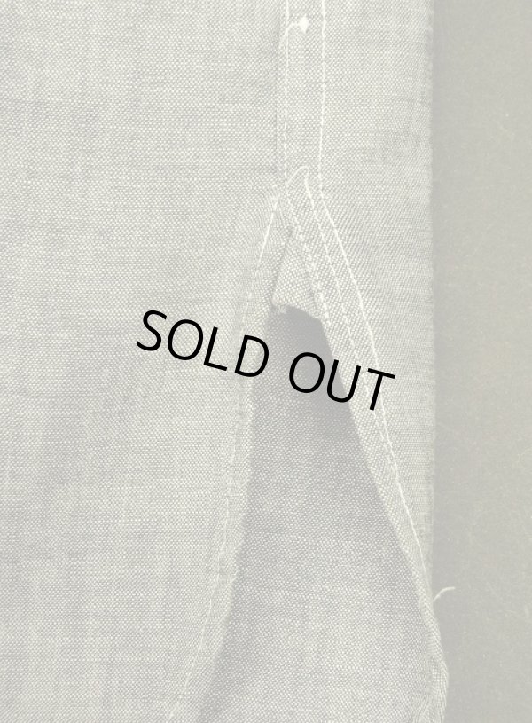 画像5: 90'S RALPH LAUREN "DONINGTON" シャンブレー チンスト＆マチ付き 長袖 ワークシャツ ブラック (VINTAGE)