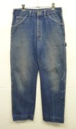 画像1: 80'S DICKIES チビタグ デニム ペインターパンツ インディゴ 42TALONジップ W32L32 USA製 (VINTAGE)