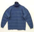 画像1: 80'S BANANA REPUBLIC タートルネック 長袖 Tシャツ インディゴ/ボーダー (VINTAGE)