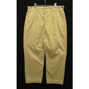画像: 50'S フランス軍 M52 プリーツ入り チノパンツ ベージュ 35 (VINTAGE)