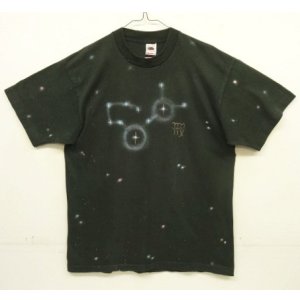 画像: 90'S VIRGO シングルステッチ 全面プリント 半袖 Tシャツ ブラック USA製 (VINTAGE)
