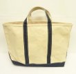画像4: 80'S LL Bean 2色タグ キャンバス トートバッグ ネイビー/オフホワイト USA製 (VINTAGE)