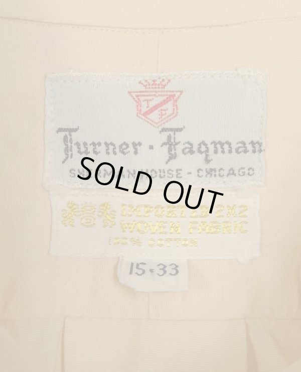 画像2: 60'S TURNER FAGMAN 6ボタン マチ付き 長袖 ポプリンシャツ イエロー (VINTAGE)