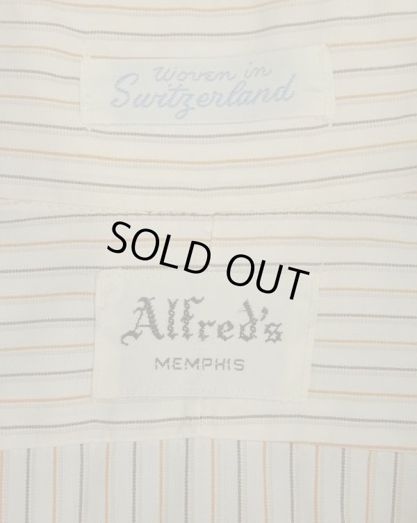 画像2: 60'S ALFRED'S 6ボタン ポプリン 半袖 BDシャツ ストライプ柄 (VINTAGE)