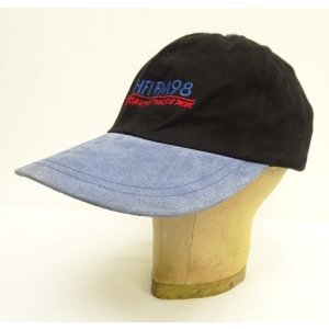 画像: CHFI FM98 6パネル スウェード/コットン ツートンカラー ベースボールキャップ ブラック/ブルー (USED)